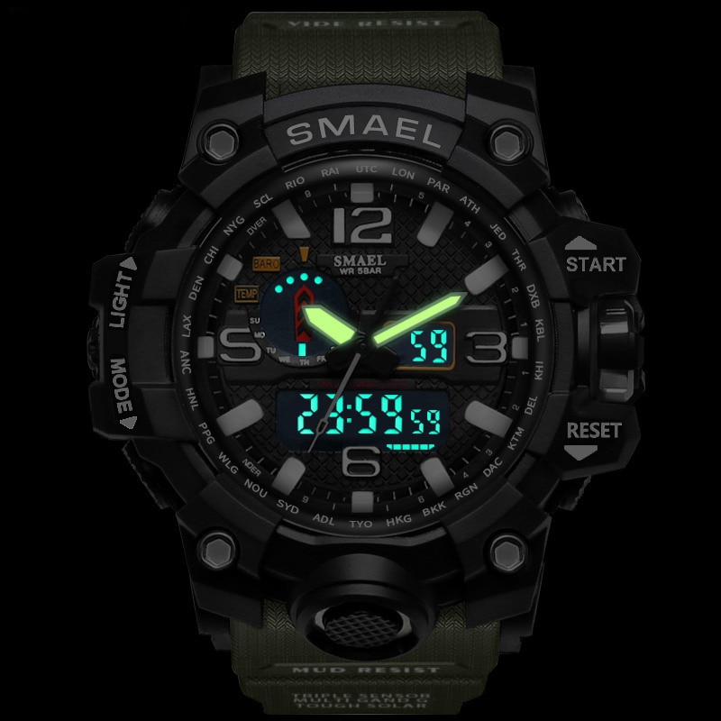 Rugged Sports Watches for Men with Digital and Analogue Display